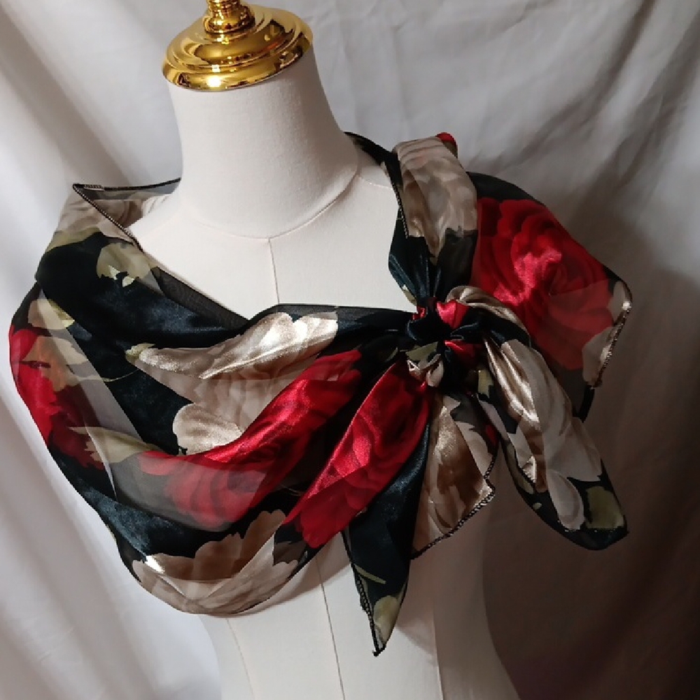 Chic Floral Silk Wrap